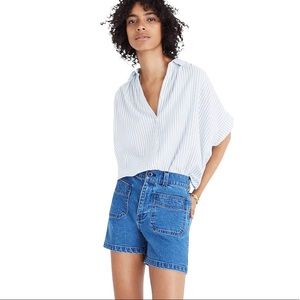 Madewell High Rise Denim Shorts Patch Pocket Retro Edition